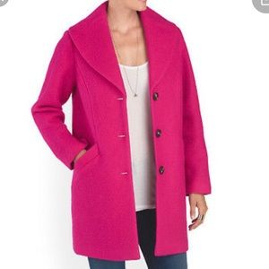 Hot Pink Wool Blend Coat Jacket, Size 4